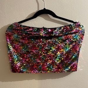 Wild Fable Sequin Tube Top Large